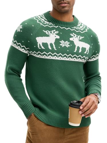 HOTake Men's Pullover Crewneck Sweater, Fair Isle and Christmas Pattern Available