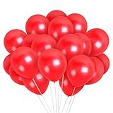 Treasures Gifted 4th of July Bright Red Balloons Decoration in Pearl Latex Helium Quality for Birthday Graduation Wedding Anniversary Celebration Party (36 Pack)