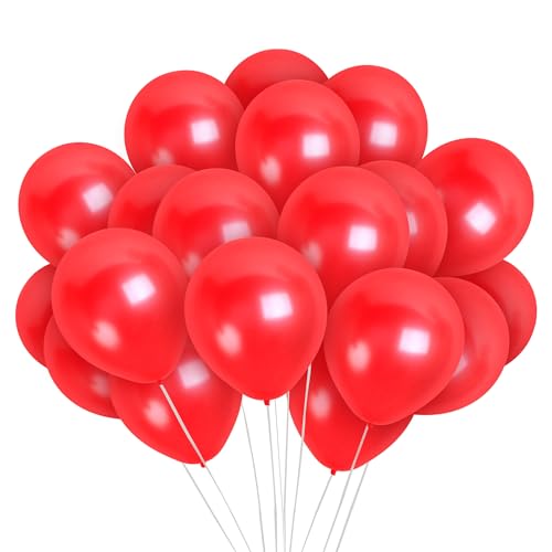 Treasures Gifted Metallic Red Balloons - Pearlized Ruby Red Balloons - Globos Metalicos Rojos, Red Latex Balloons 12 Inch, Globos Rojos Metalicos - Bulk Red Balloons 36 Pack