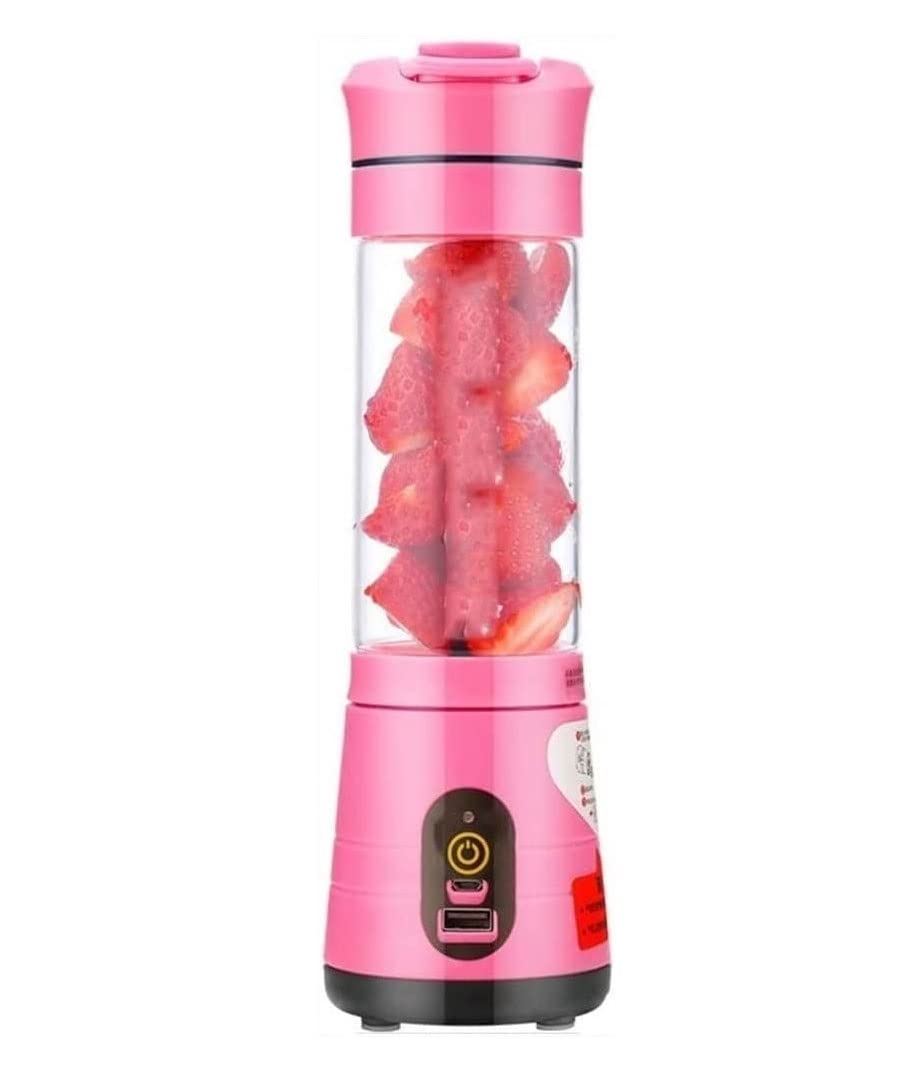 Przenośny blender do koktajli i smoothie, blender o rozmiarze osobistym z możliwością ładowania przez USB, mini przenośny blender do podróży, sportu, kuchni, siłowni (kolor: różowy) (różowy)