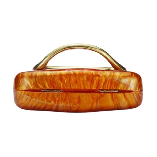 Image of Women Acrylic Clutch Box Metal Handle Evening Bag Trendy Ladies Shoulder Crossbody Purse for Wedding Party Causal