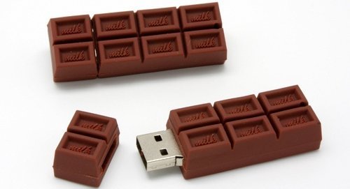 Chocolate Bar USB Flash Drive - Data Storage Device - 4GB - Key Ring Included