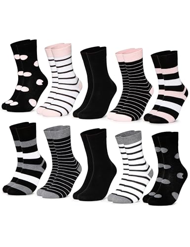Occulto Calcetines Algodon para Mujer 10 Pares (modelo: Lotte) Rosa 39-42