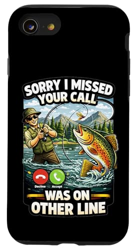 Sorry I Missed Your Call Fishing Joke Angler ���[���A �X�}�z�P�[�X iPhone SE (2020) / 7 / 8 �p