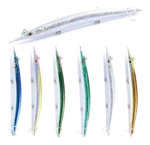 Cuoyuqie 1pcs Needle gar Fishing Lure Long Casting Pencil Sinking 18CM/64g Skipping Garfish ﻿ (A#)