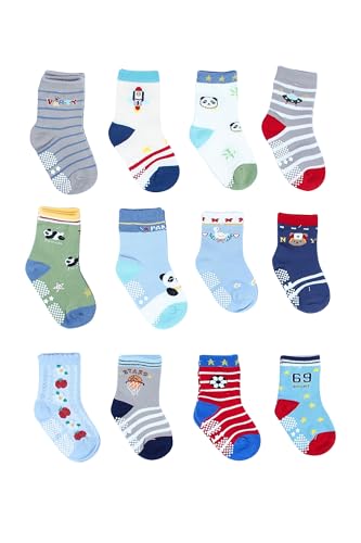 Image of NEOBABY Cotton Anti Slip Grip Socks and Multicolor Slip-On Shoes Combo for 6 Months to 3 Years Kids Boys and Girls (2 Pairs Socks & 1 pair Shoes of Assorted /Random Designs)