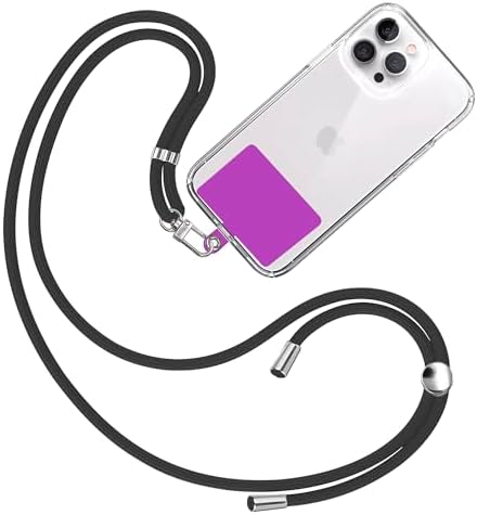 TBOC Cordon Collier Laniere Portable [Bordeaux] avec Patch de Fixation [Blanc Ice] et Sangle de Suspension Amovible Réglable et Résistante Compatible