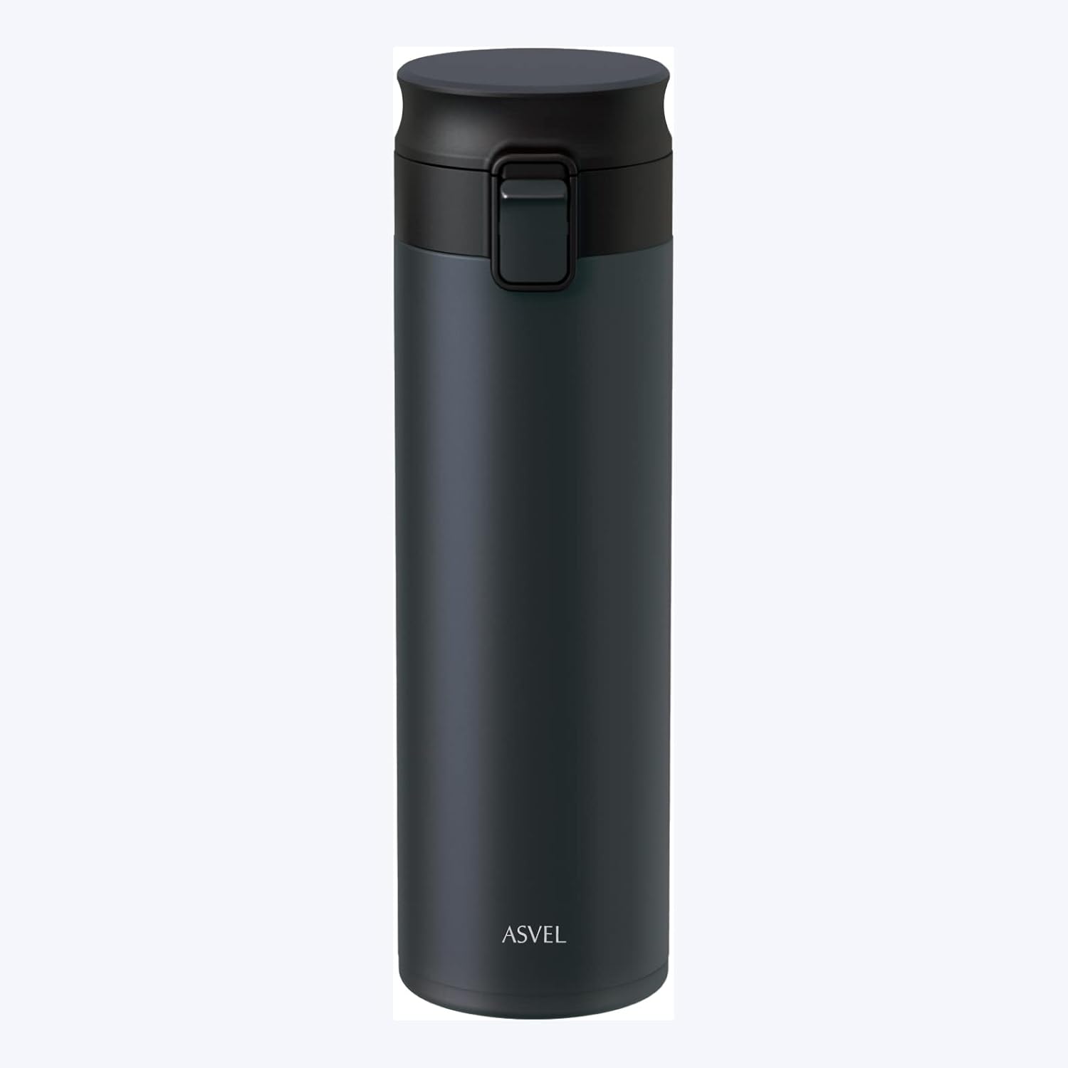 アスベル(Asvel) TLW500 Water Bottle, One-Touch Stainless Steel, Integrated Gasket, Lightweight, Stylish, 16.9 fl oz (500 ml), Black