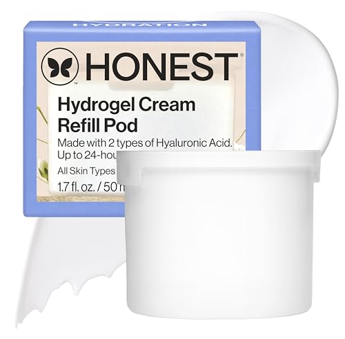 Honest Beauty Refill Pod for Full Size Hydrogel Cream Lightweight and Moisturizing Water Cream Gentle Sensitive Skin Fragrance-Free Vegan 1.7 fl oz
