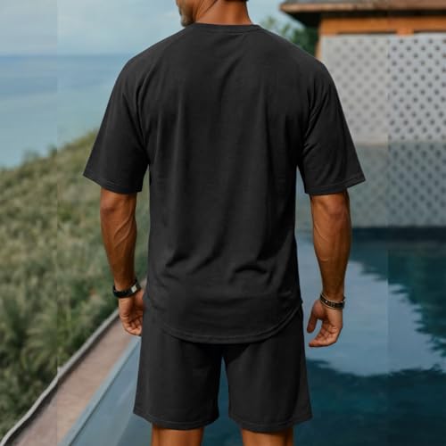 Chándal de playa holgado con estampado de dos piezas ropa cómoda de hombre 5