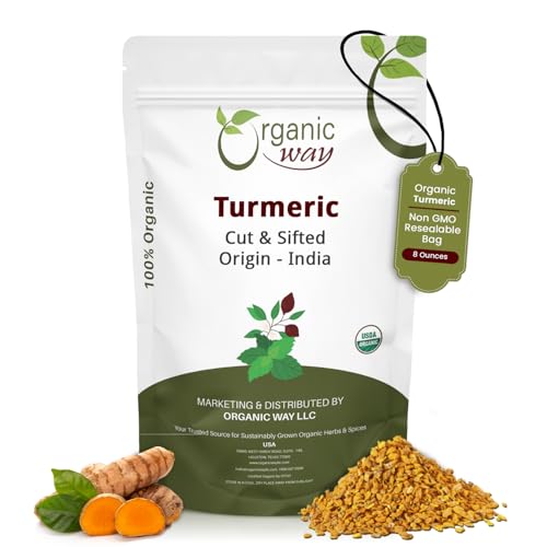 Organic Way Turmeric/Haldi Root Cut & Sifted (Curcuma Longa) -