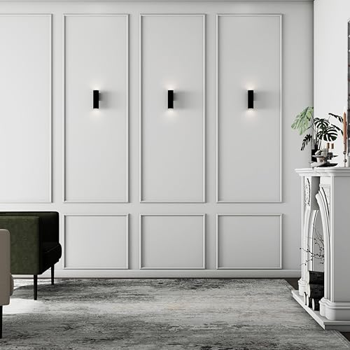 Image of Pangda Peel and Stick Wall Molding Kit, 3D Premade Accent Molding Wainscoting Panel for Interior Wall Moulding Decor, Ready to Assemble Wainscoting Accent Panel(3 Set,24 x 72 in)