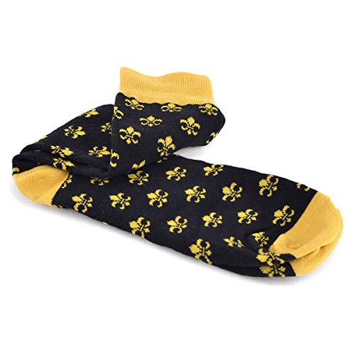 Boxed-Gifts UNKNOWN Men'S Fleur De Lis Patterned Premium Cotton Dress Casual Crew Socks thumb #3