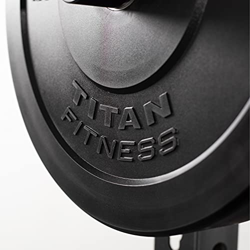 Titan Fitness Single 45 Lb Black Economy Olympic Bumper Plate, Rubber With Steel Insert #TOP7
