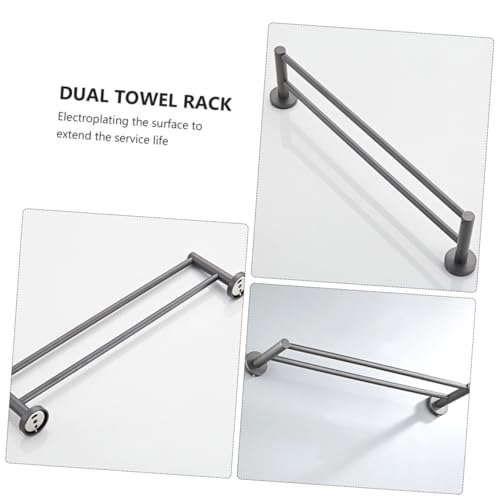 Cintre double pour serviette et étagère murale salle de bain - 3