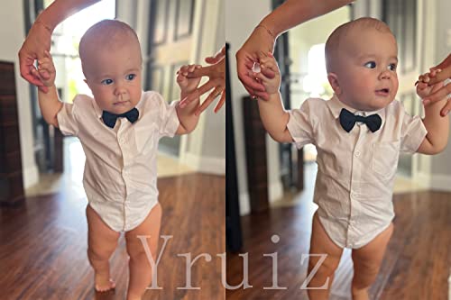 Yruiz Baby Boy'S Button-Down Shirt Newborn Jumpsuit Long Short Sleeved One-Piece Gentleman Outfit thumb #3