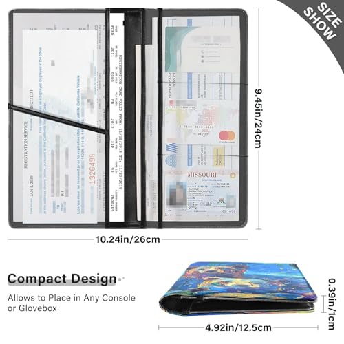 Pu Leather Car Registration & Insurance Card Holder Men Women Essential Wallet Case for Cards, Essential Document Driver License Beauty Bears3