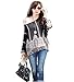 HP95(TM) Women's Bohemian Style Batwing Sleeve Chiffon Beach Loose Shirt (Black 1)