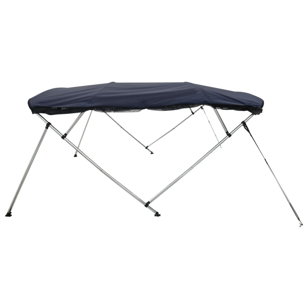 Capwee Tendalino per Barca Tendalino Bimini 4 Archi in Alluminio Tendalino gommone Bimini di Prua con Pareti Laterali 4 Archi-Blu-243 x (200-213) x 137 cm-con Rete