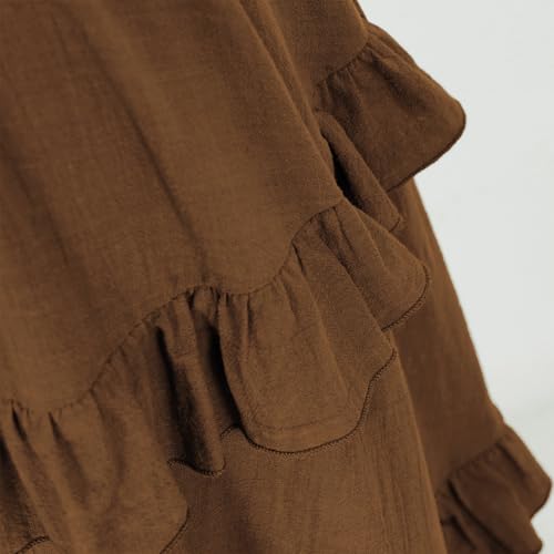 Image of Women's Renaissance Skirt Pirate High-Low Ruffle Maxi Skirts
