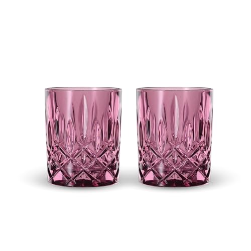 Image of Nachtmann Noblesse Collection 4 inch Whiskey Tumbler, Made of Fine Crystal Glass, Glass for Bourbon, Whiskey, & Other Beverages, 10.4-Ounces, Dishwasher Safe, Set of 2 (Berry)