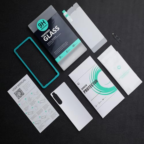 Ibywind For Sony Xperia 5 IV 5G 2 Pack Screen Protector,9H Hardness Tempered Glass[Military-Grade Protection],With 1Pc Camera Lens Protector,1Pc Back Cover,[Anti-Scratch][Anti-Shatter]