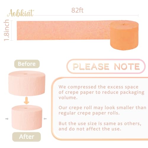 Image of AOBKIAT Pink Orange Gold Crepe Paper,8 PCS Streamers Party Decorations