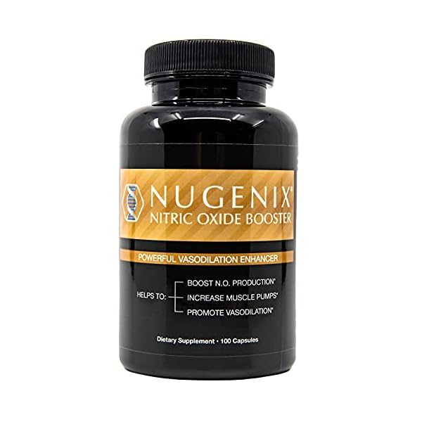 Nugenix Nitric Oxide Booster Supplement - Nitric Oxide Flow, L-Arginine, L-Citrulline, Pine Bark Extract - Vasodilator - 100 Capsules