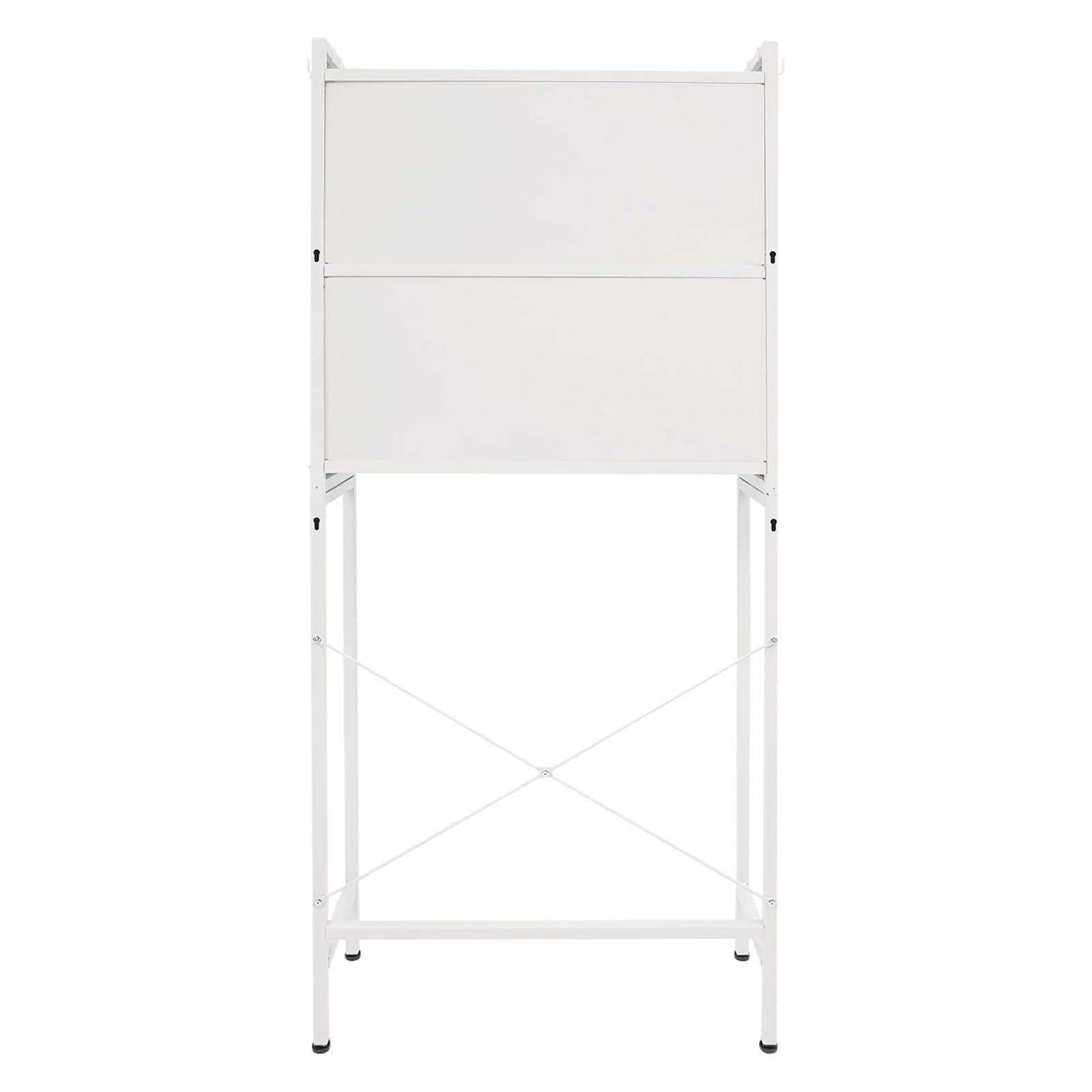 Scaffale per Lavatrice 70x25x167cm Bianco, Mobile da Bagno con 2 Armadietti e 3 Ripiani, Organizer Salvaspazio Moderno Acciaio e PVC Regolabile per Casa Balcone Appartamento