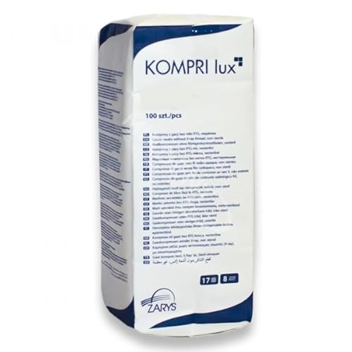 MEDICALMONO - Compresse piegate di garza NON STERILI, 100% cotone, 8 strati - 100 pz (CM 10X10 CM)