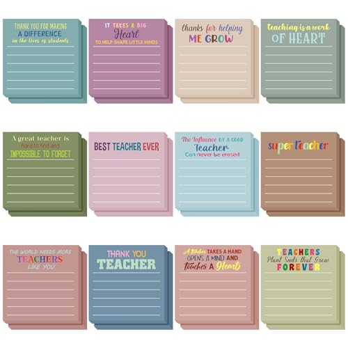 Motipuns 24 Pcs Teacher Appreciation Gifts Bulk Inspirational Teachers Sticky
