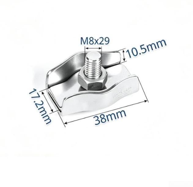Clip Fissaggio Funi Metalliche Doppio Bullone(Double Clamp 10m)