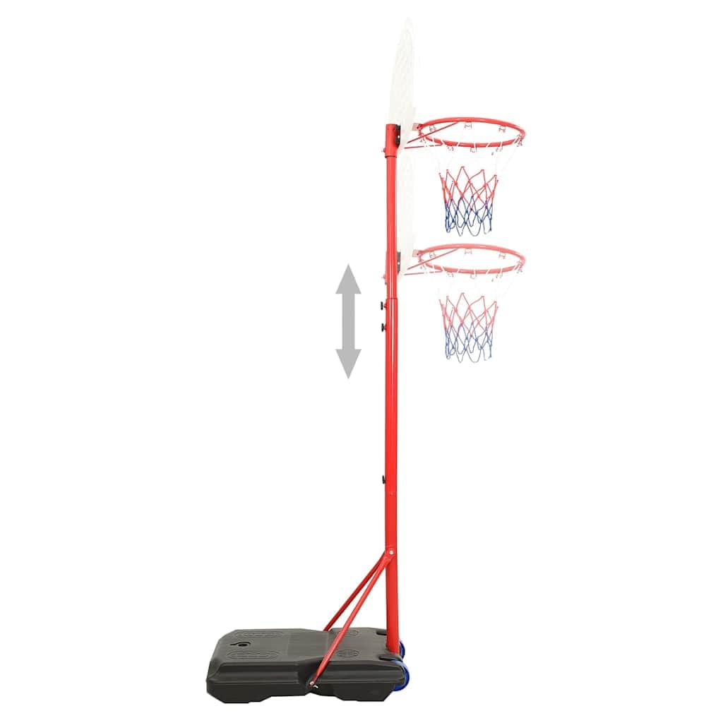 Tragbares Basketball-Set höhenverstellbar 200-236 cm mit Eisenring, 3-farbigem Netz, Ball und Pumpe freistehend für Indoor Outdoor Spiel und Training im Garten Zimmer
