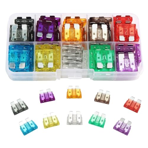 100 PCS Assorted Blade Fuses, Car Fuses Assorted Kit (2A-35A), Car Assorted Fuse Kit with Storage Case for Cars, Trucks, SUVs, Boats & Motorcycles