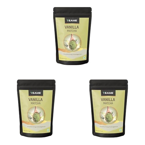 Image of TE-A-ME Vanilla Matcha Tea Powder - 50g (33 Servings) | Make Delicious Flavoured Matcha Vanilla Latte | 100% Natural | Ceremonial Grade (Pack of 3)