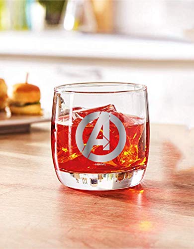 Óculos de uísque colecionáveis da Marvel, Avengers Logo, 10 oz.