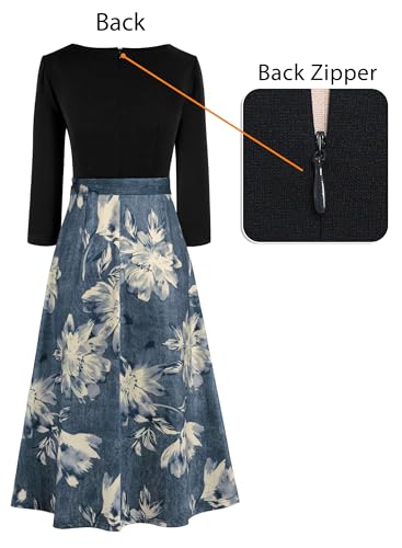 Image of VFSHOW Womens Work Business Casual Church Pockets Belted A-Line Midi Dress