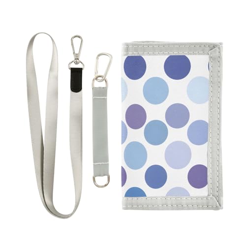 ALAZA Kids Wallets for Boys Girls Toddler Trifold Wallet Children Small Blue Violet Dots with Zipper Coin Pocket