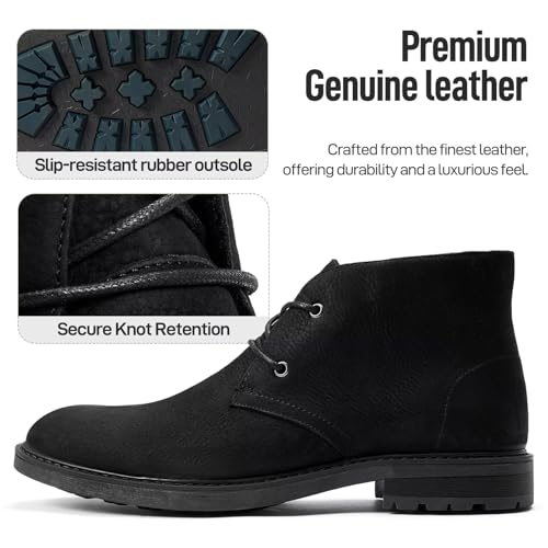 Image of Arkbird Chukka Boots for men, Grainy Leather Lace-up Ankle Boot Fashion and Comfort Casual Oxfords