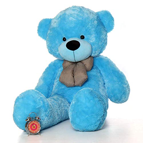 Image of HUG 'n' FEEL SOFT TOYS Long Soft Lovable Huggable Cute Giant Life Size Teddy Bear Child Safe Best for Birthday Gift Valentine Gift for Girlfriend 5 FEET Blue Plush & Stuffed Toys