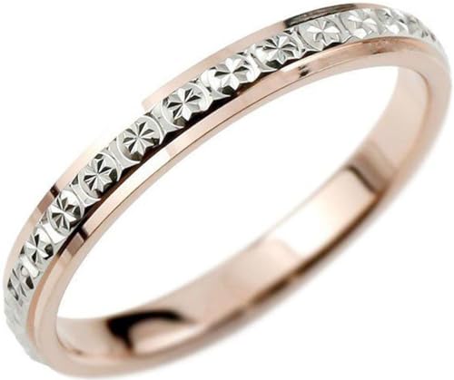 [アトラス] プラチナ 18金 リング メンズ pt900 18k 婚約指輪 ピンクゴールドk18 エンゲージリング コンビ ストレート カット ピンキーリング 7号