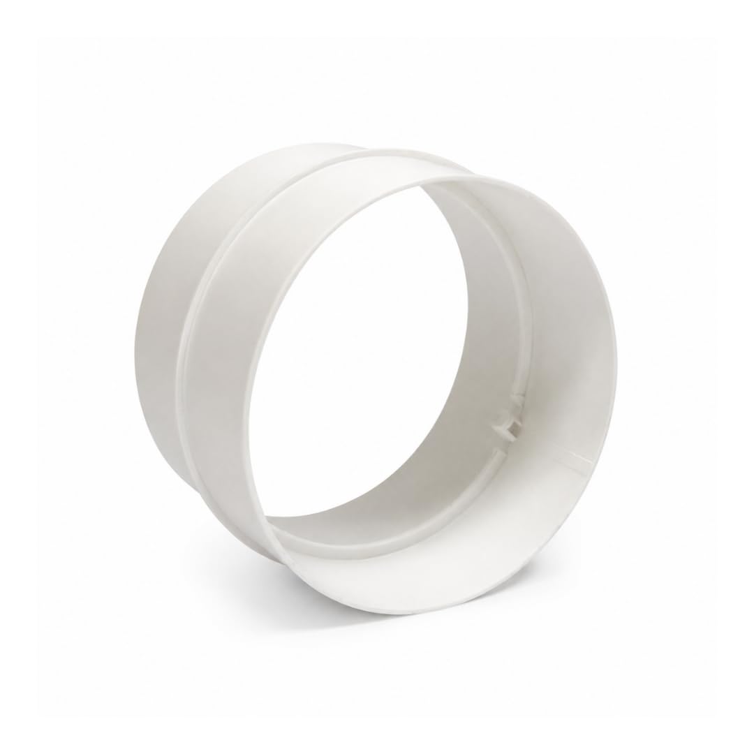 Fantronix 100mm (4 Inch) Round Duct Connector – Plastic Ventilation Coupler for Duct Pipe & Flexible Hose, Extractor Fan & HVAC Ducting
