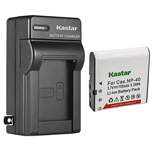 Kastar 1-Pack Battery and AC Wall Charger Replacement for Casio NP-40 Casio Exilim Zoom EX-Z1080, Exilim Zoom EX-Z1200, Exilim Zoom EX-Z200, Exilim Zoom EX-Z30, Exilim Zoom EX-Z300, Exilim Zoom EX-Z40