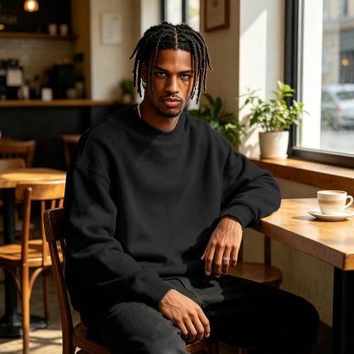 Men's Sweatshirts Crew Neck Oversized Fleece Sweatshirt Sweat Shirts - image 4