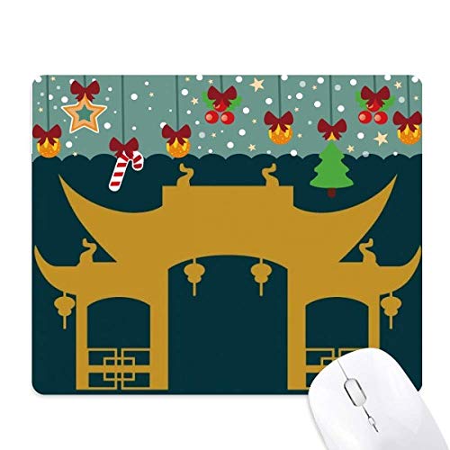 Tapis de souris caoutchouc illustration temple Thaïlande de bureau