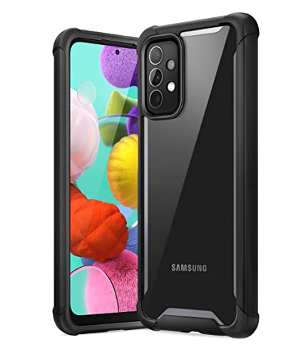 i-Blason Funda para Samsung Galaxy A53 5G 2022 [AresLite] Completa del Cuerpo Bumper Funda Trasera Transparente Espalda Resistente a Arañazos Resistente Case (Negro) Cover