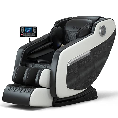 Aiveisi 2022 Zero Gravity Massage Chair Full Body Massage And Shiatsu Recliner With Bluetooth, Hip Heating, Foot Massage And Air Massage System For Home Office,Gift For Mom/Dad(Black/White) #TOP2