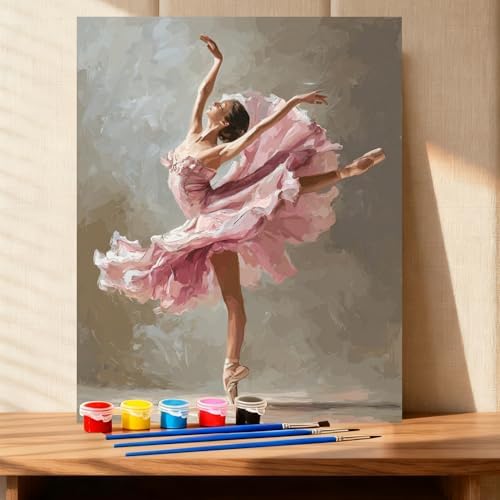Kit De Pintura Por Números XIAOYOUQIAN – Chica Bailando Con Caballos, 40x50 Cm Con Marco, Incluye Pinturas Y Pinceles – Para Adultos Y Niños
