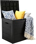 Outdoor Storage Box, 35 Gallon Deck Box, 132 Litre Waterproof Resin Storage Bin for Patio Cushions, Gardening Tools, Accessories, Lockable, UV Resistant Garden Chest Utility Handles Lid (Black)