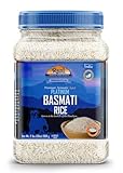 Rani Platinum White Basmati Rice Extra Long Aged 32oz (2lbs) 908g PET Jar ~ All Natural | Gluten Friendly | Vegan | Indian Origin | Kosher | Export Quality